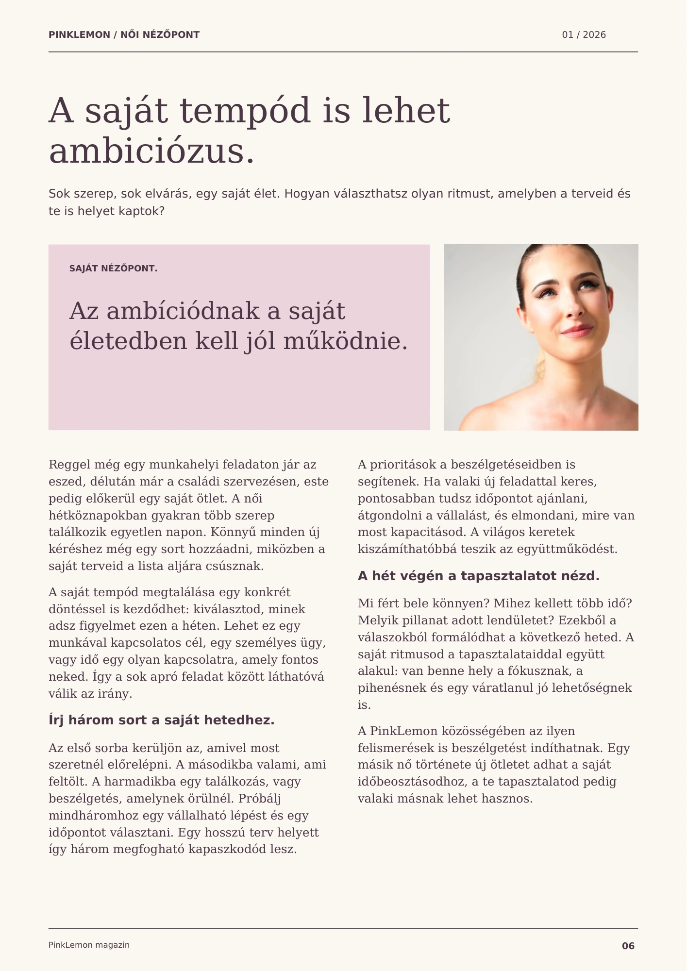 6. oldal: A saját tempód is lehet ambiciózus.